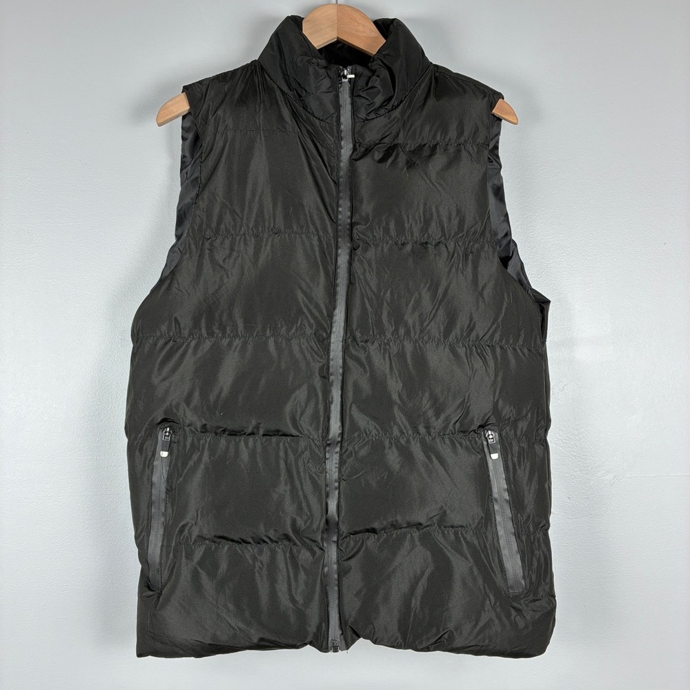 Zara‎ Womens Puffer Vest XL Black Quilted Zip Up Minimalist Gorpcore Utility